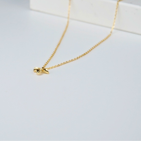 3D Flower Petals Pendant Necklace 18K Gold S925 - Picture 6 of 11